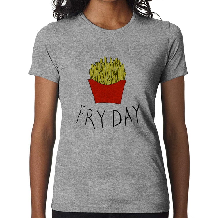 Baby Look Fry Day - Cinza
