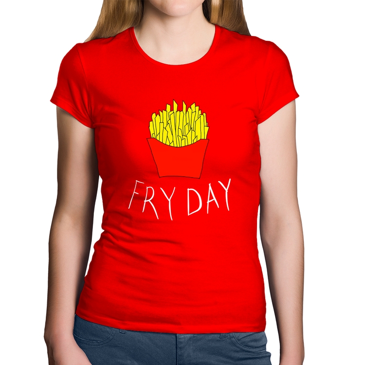 Baby Look Algodão Fry Day - Vermelha