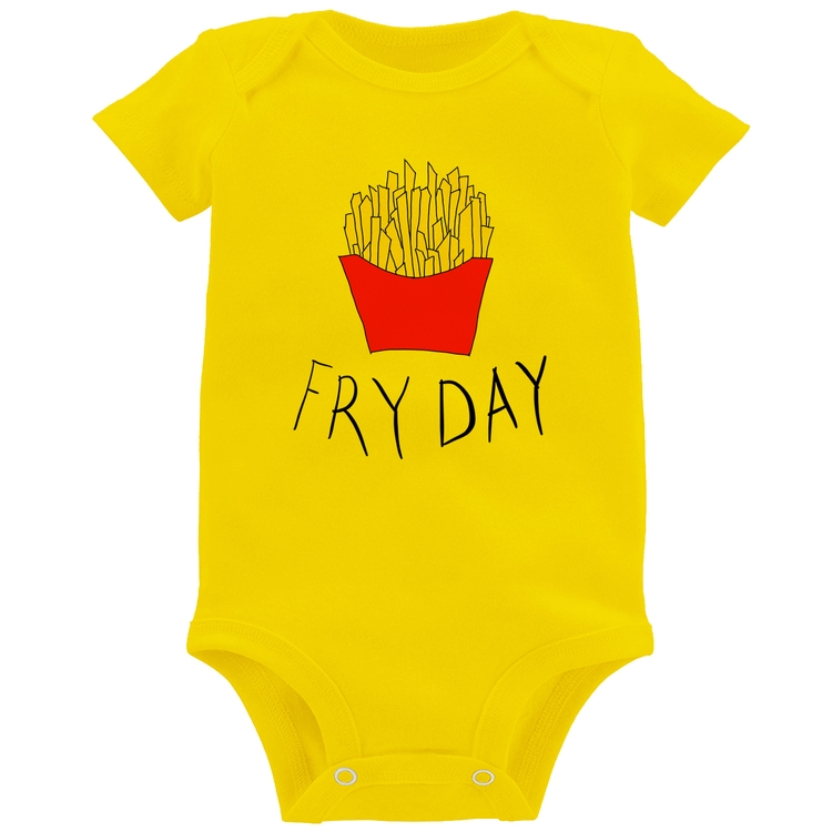Body Bebê Fry Day - Amarelo