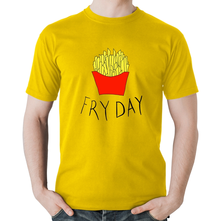 Camiseta Algodão Fry Day - Amarela
