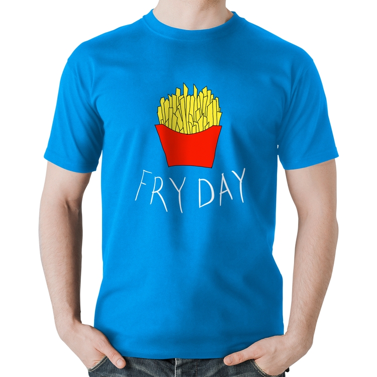 Camiseta Algodão Fry Day - Azul