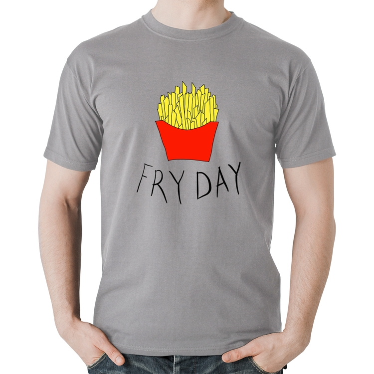 Camiseta Algodão Fry Day - Cinza