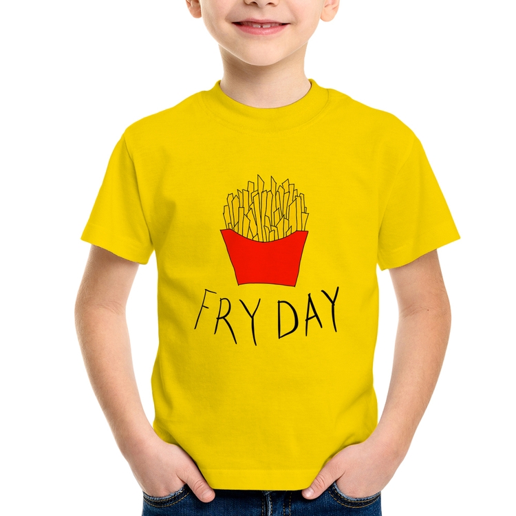 Camiseta Infantil Fry Day - Amarela