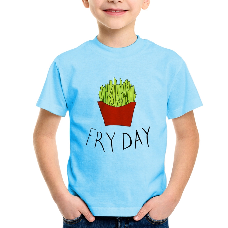 Camiseta Infantil Fry Day - Azul Bebê
