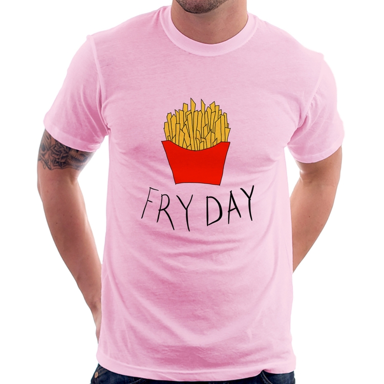Camiseta Fry Day - Rosa Bebê