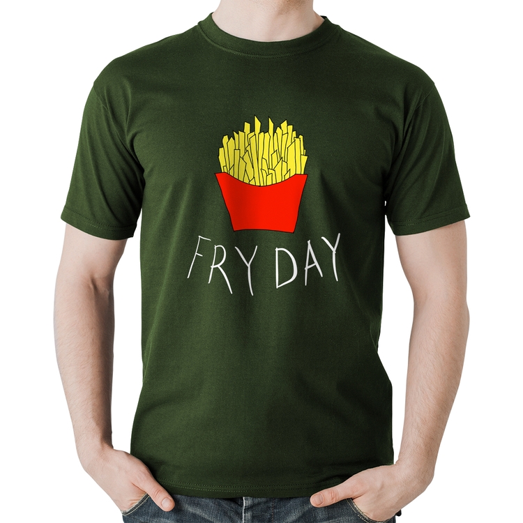 Camiseta Algodão Fry Day - Musgo