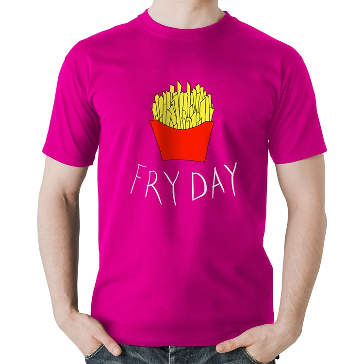 Camiseta Algodão Fry Day - Rosa