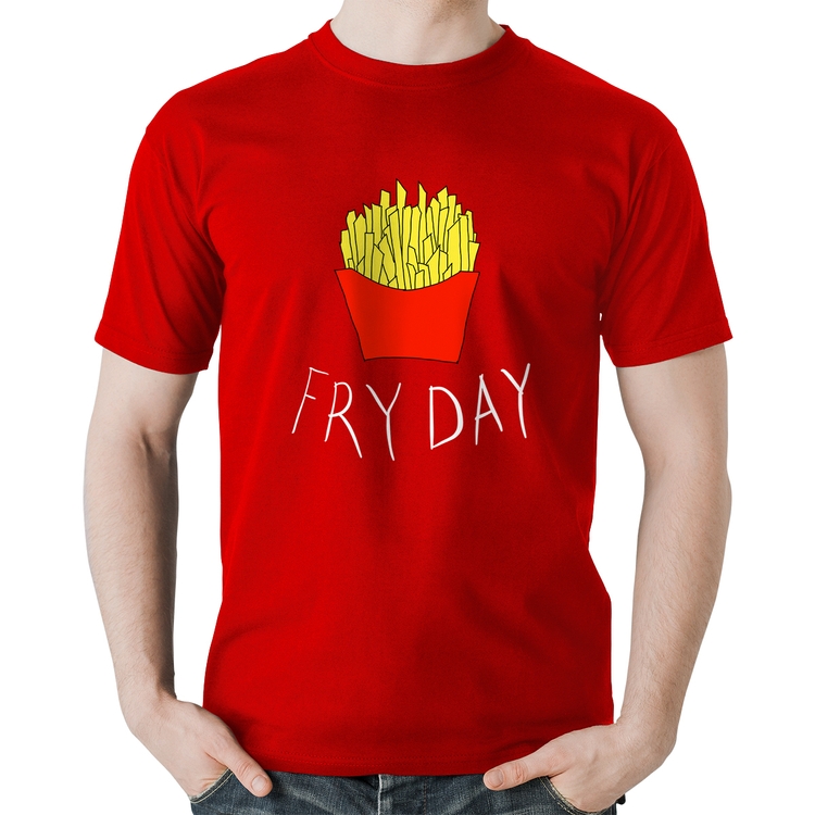 Camiseta Algodão Fry Day - Vermelha