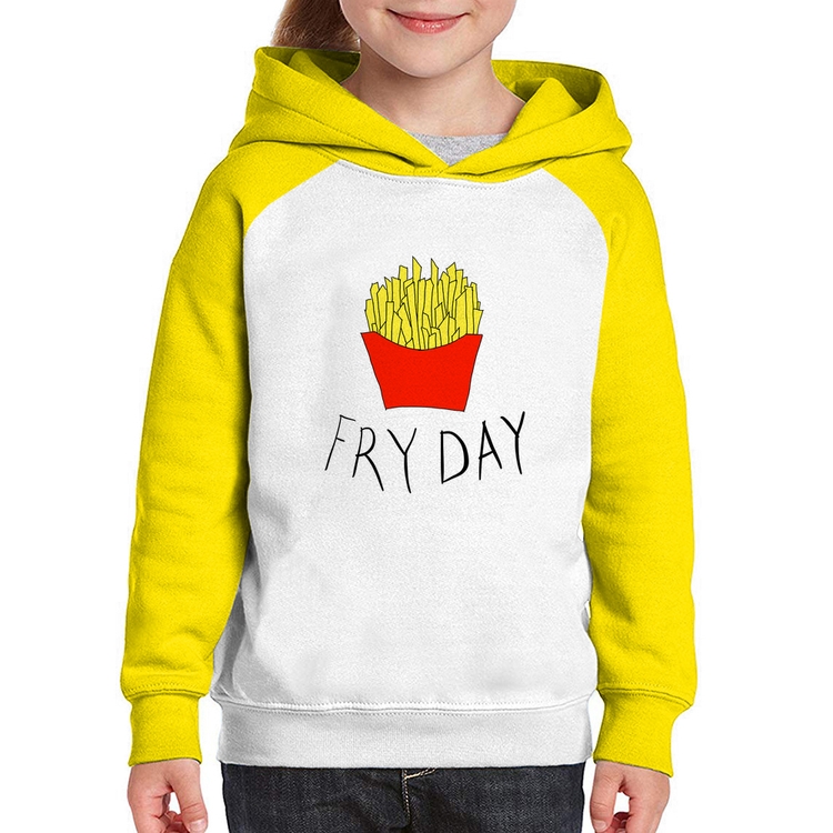 Moletom Infantil Fry Day - Branco/Amarelo