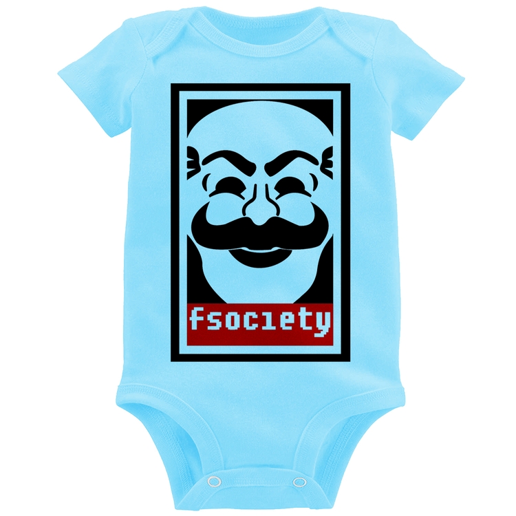 Body Bebê Fsociety - Azul Bebê