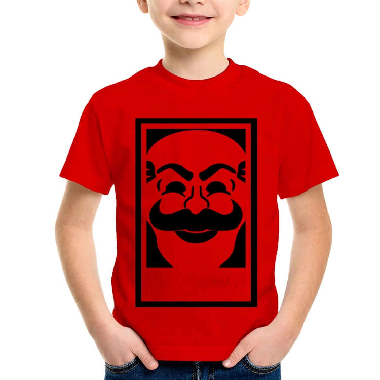 Camiseta Infantil Fsociety - Vermelha