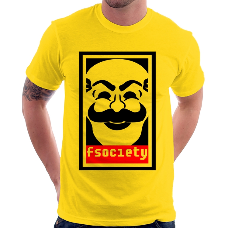 Camiseta Fsociety - Amarela