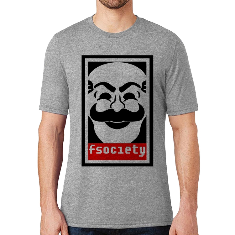 Camiseta Fsociety - Cinza