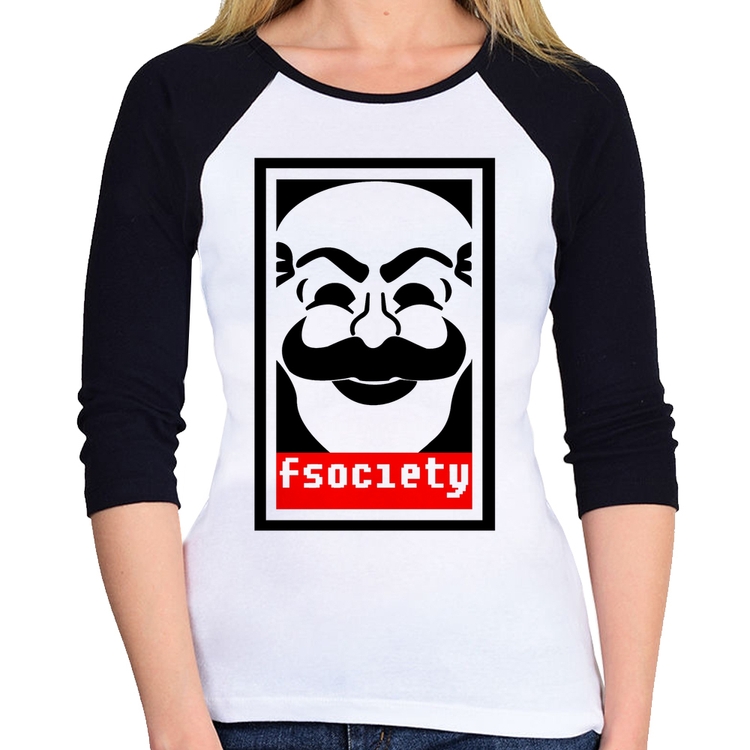 Baby Look Raglan Fsociety Manga 3/4