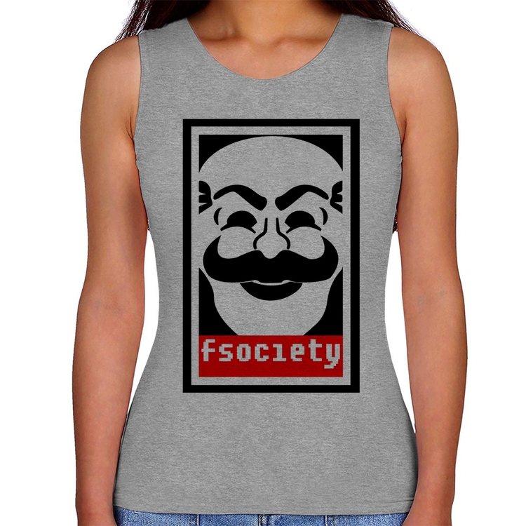 Regata Feminina Fsociety - Cinza