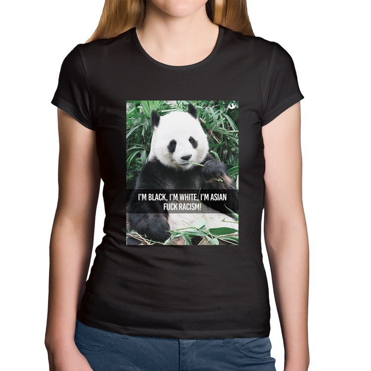 Baby Look Algodão Panda Fuck Racism!