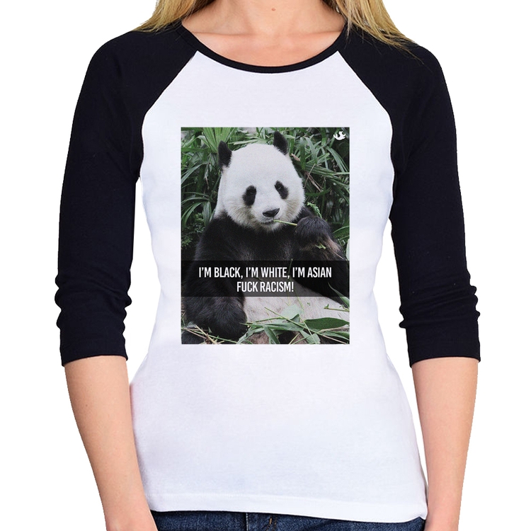 Baby Look Raglan Panda Fuck Racism! Manga 3/4
