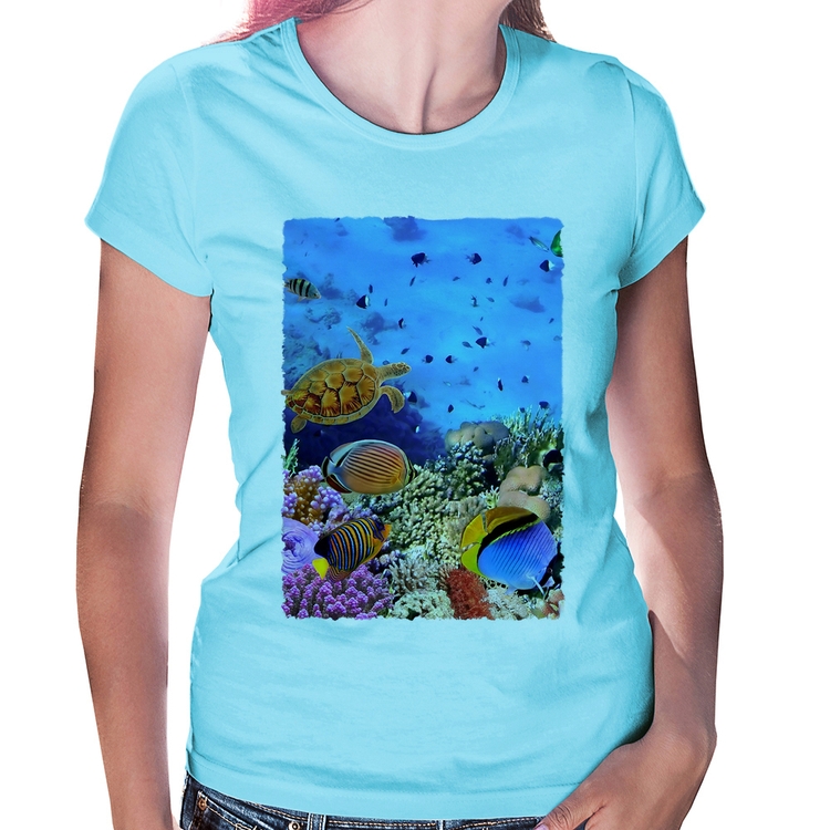 Baby Look Fundo do Mar - Azul Bebê