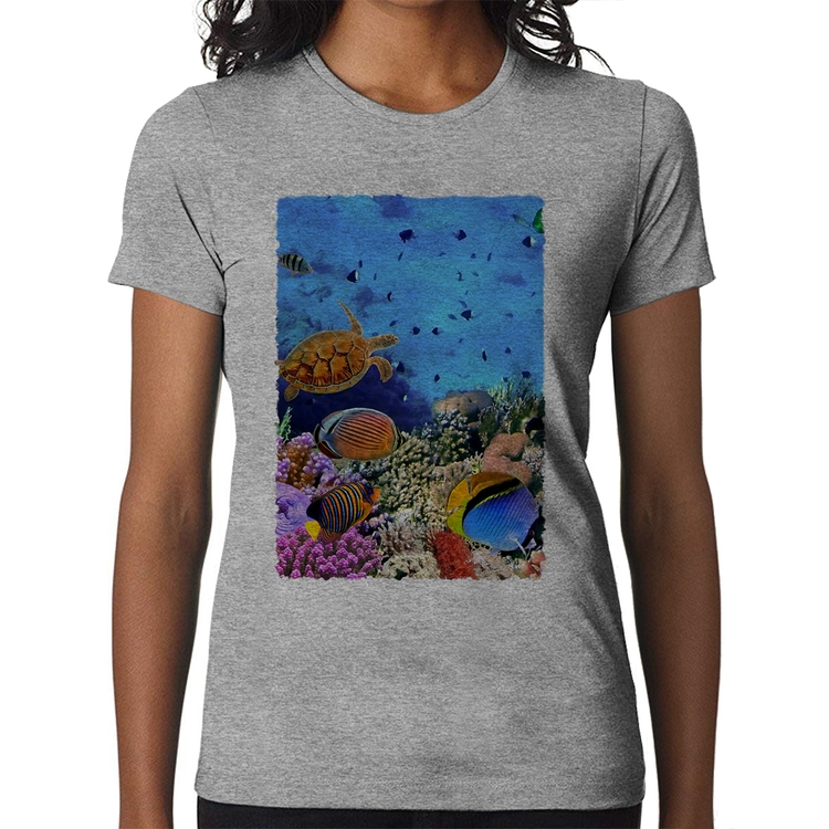 Baby Look Fundo do Mar - Cinza