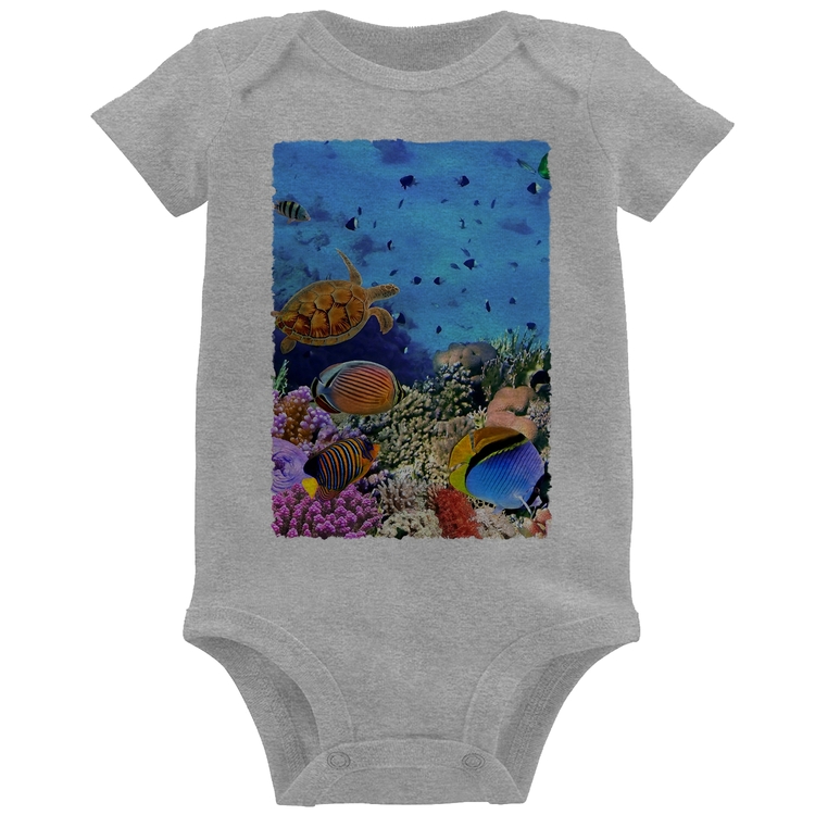 Body Bebê Fundo do Mar - Cinza