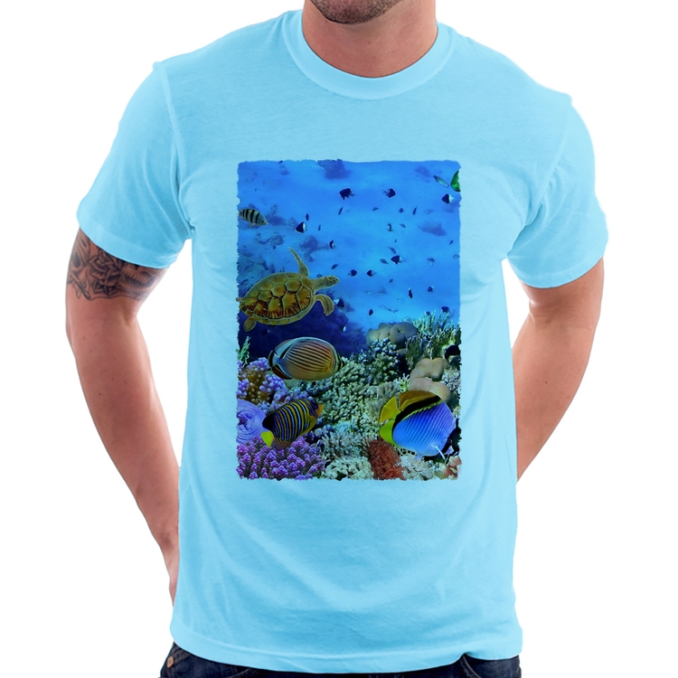Camiseta Fundo do Mar - Azul Bebê