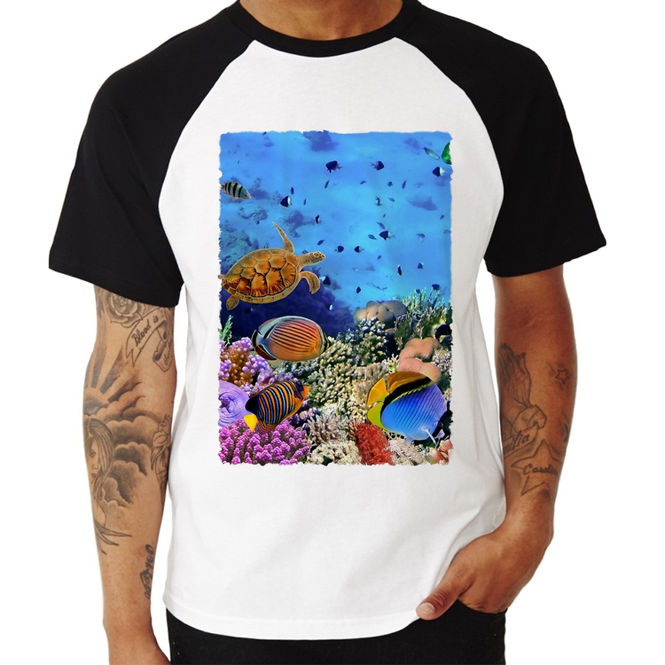 Camiseta Raglan Fundo do Mar