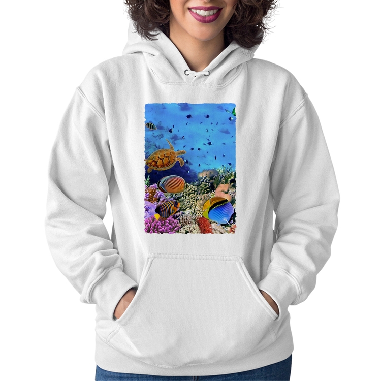 Moletom Feminino Fundo do Mar - Branco