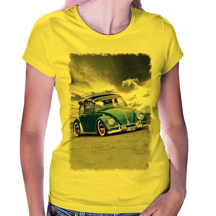 Baby Look Fusca Retrô - Amarela