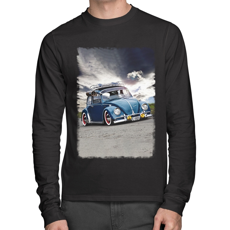 Camiseta Algodão Fusca Retrô Manga Longa