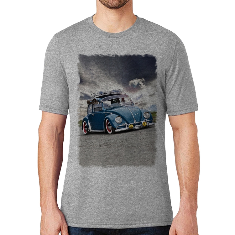 Camiseta Fusca Retrô - Cinza