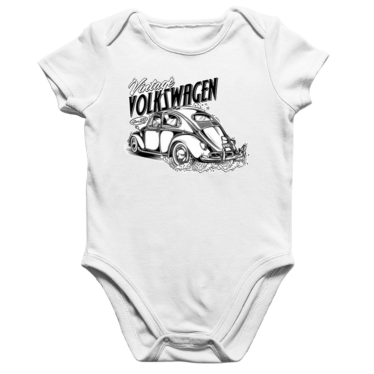 Body Bebê Algodão Fusca - Branco