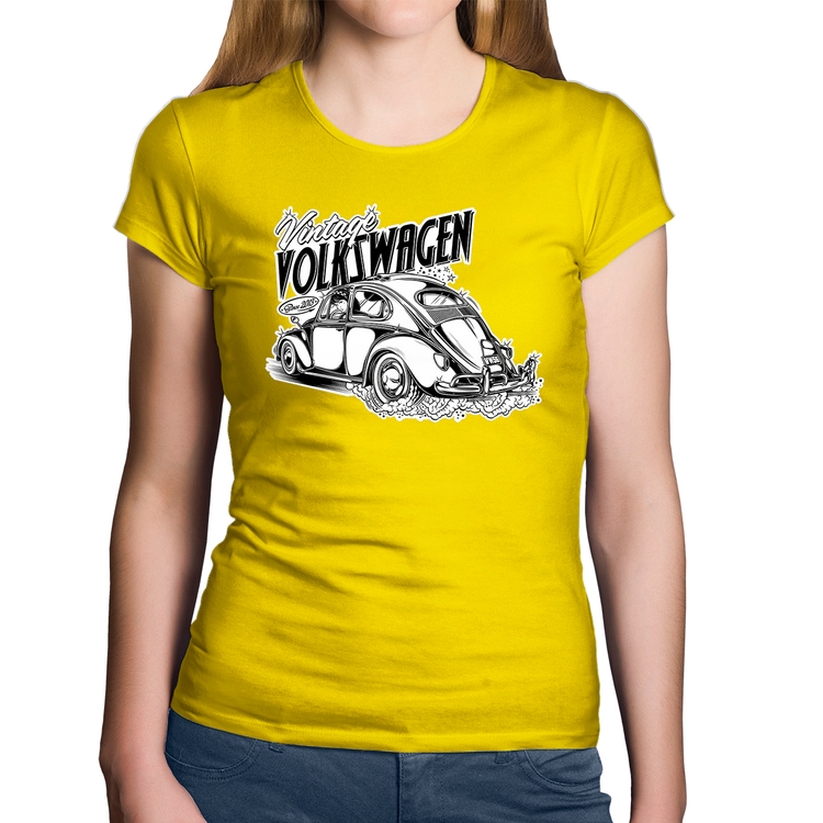 Baby Look Algodão Fusca - Amarela