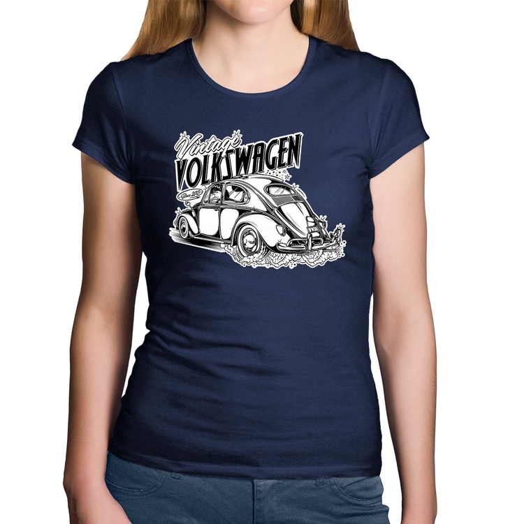 Baby Look Algodão Fusca - Marinho