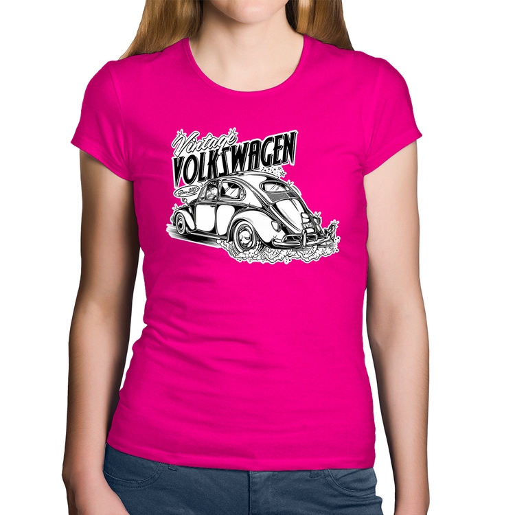 Baby Look Algodão Fusca - Rosa