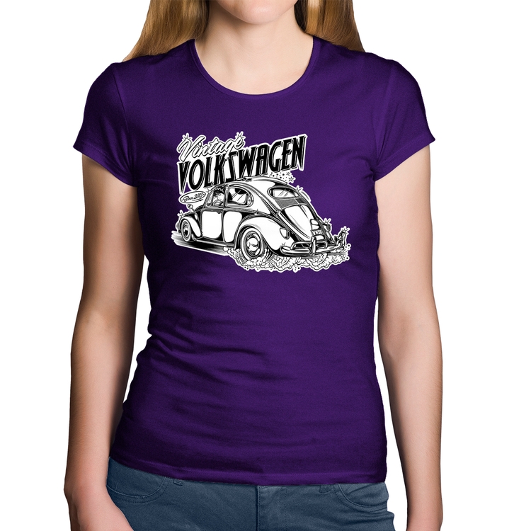 Baby Look Algodão Fusca - Roxa