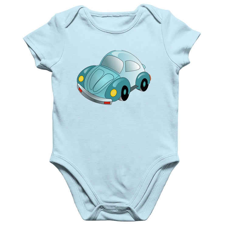 Body Bebê Algodão Fusca Besouro - Azul Bebê