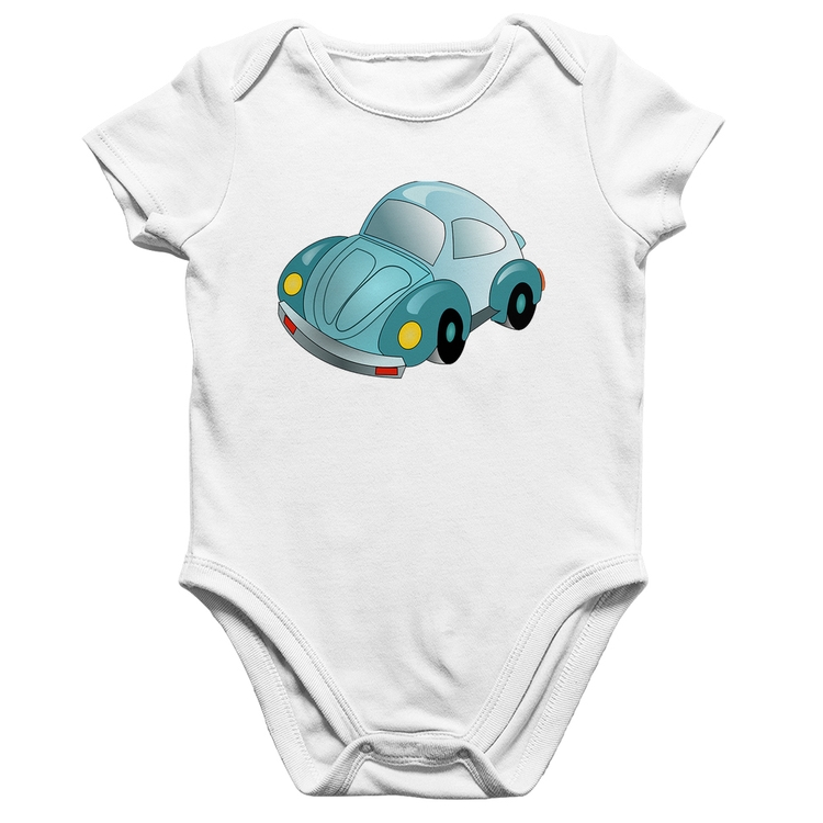 Body Bebê Algodão Fusca Besouro - Branco