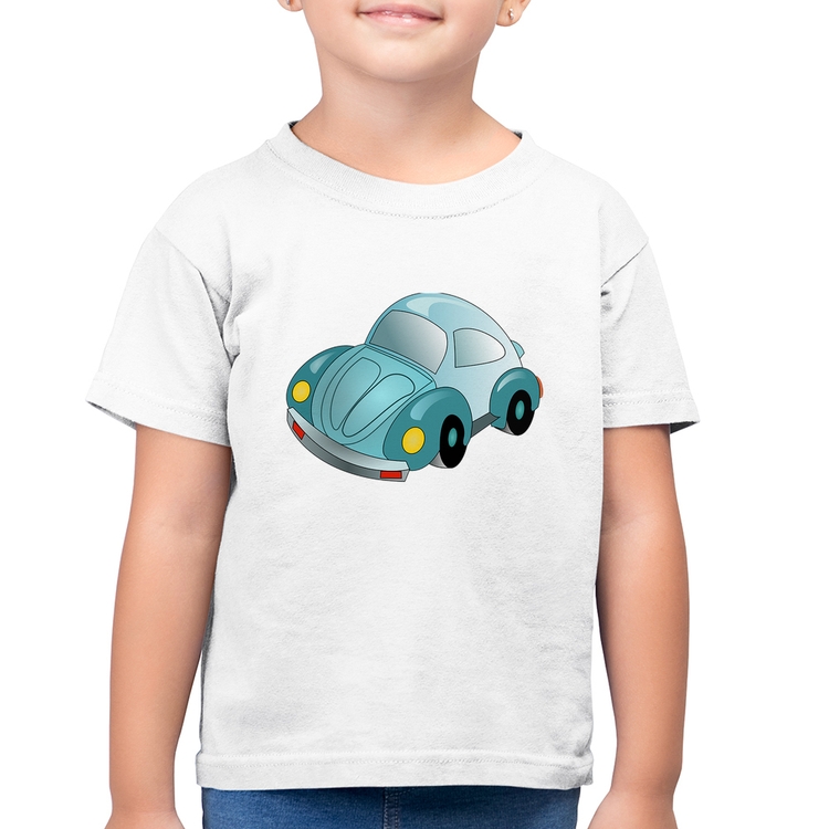 Camiseta Algodão Infantil Fusca Besouro - Branca