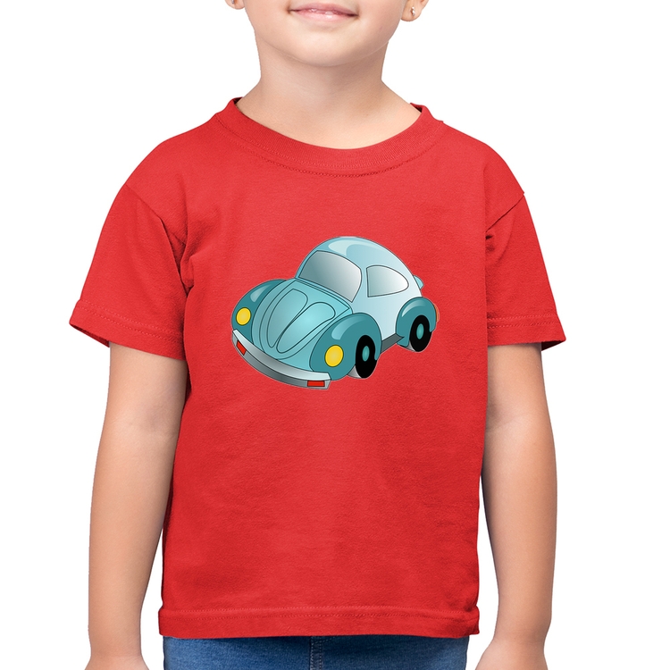 Camiseta Algodão Infantil Fusca Besouro - Vermelha