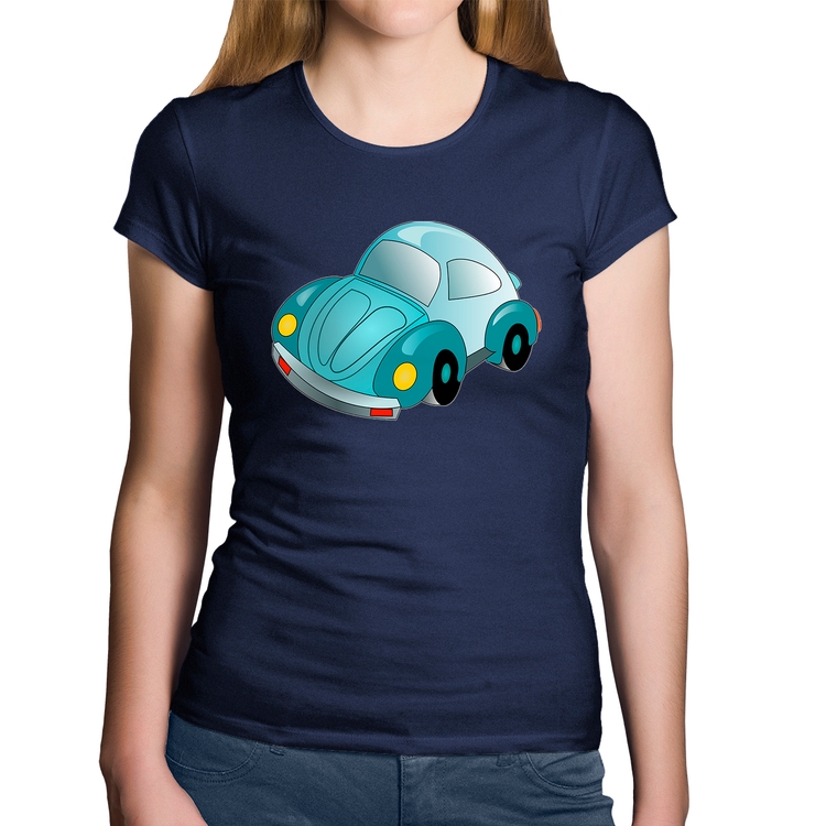 Baby Look Algodão Fusca Besouro - Marinho