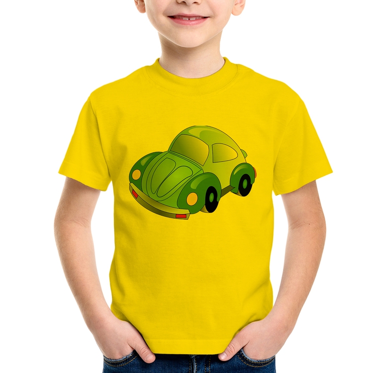 Camiseta Infantil Fusca Besouro - Amarela