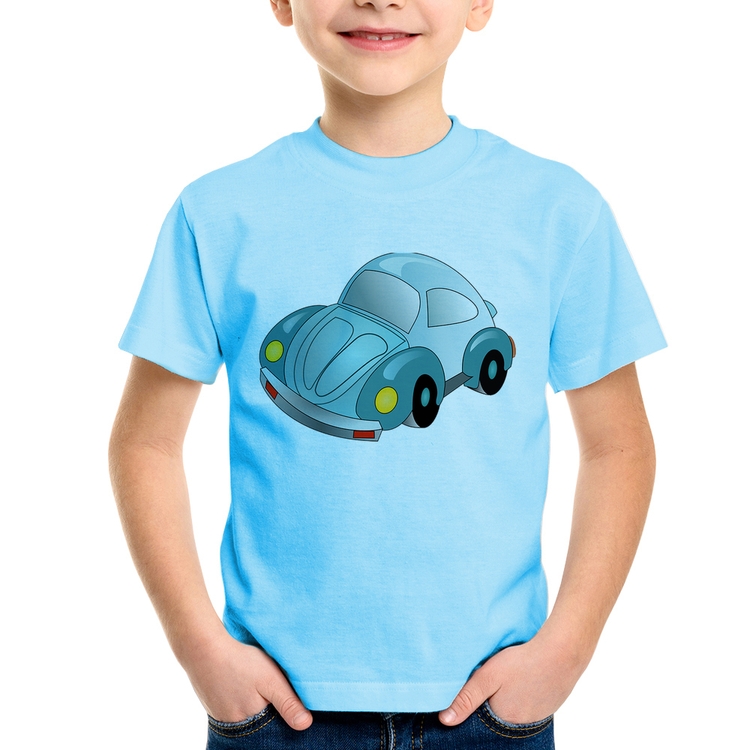 Camiseta Infantil Fusca Besouro - Azul Bebê