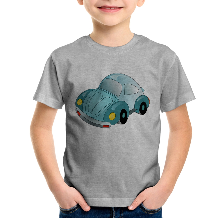 Camiseta Infantil Fusca Besouro - Cinza