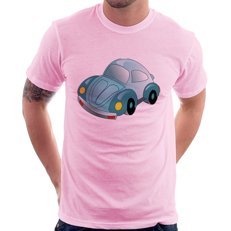 Camiseta Fusca Besouro - Rosa Bebê