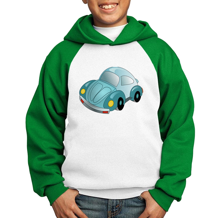 Moletom Infantil Fusca Besouro - Branco/Verde