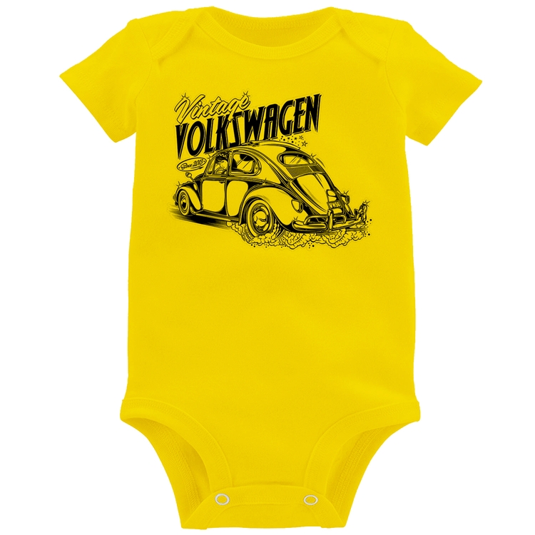 Body Bebê Fusca - Amarelo