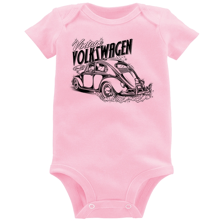 Body Bebê Fusca - Rosa Bebê