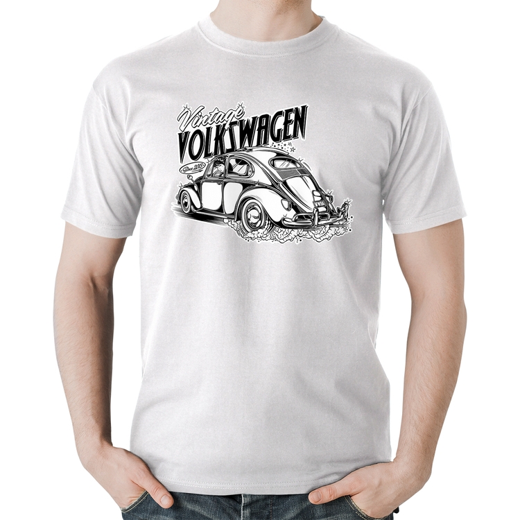 Camiseta Algodão Fusca - Branca