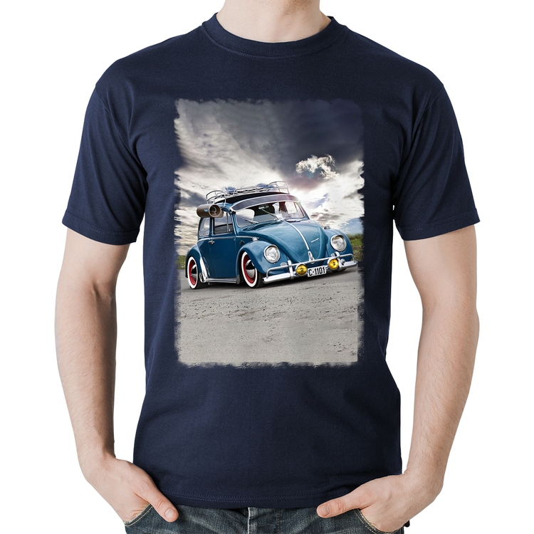Camiseta Algodão Fusca Retrô - Marinho