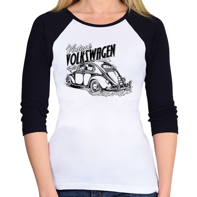 Baby Look Raglan Fusca Manga 3/4